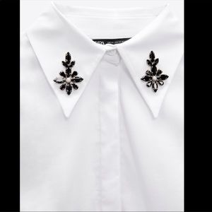 zara jewel poplin shirt